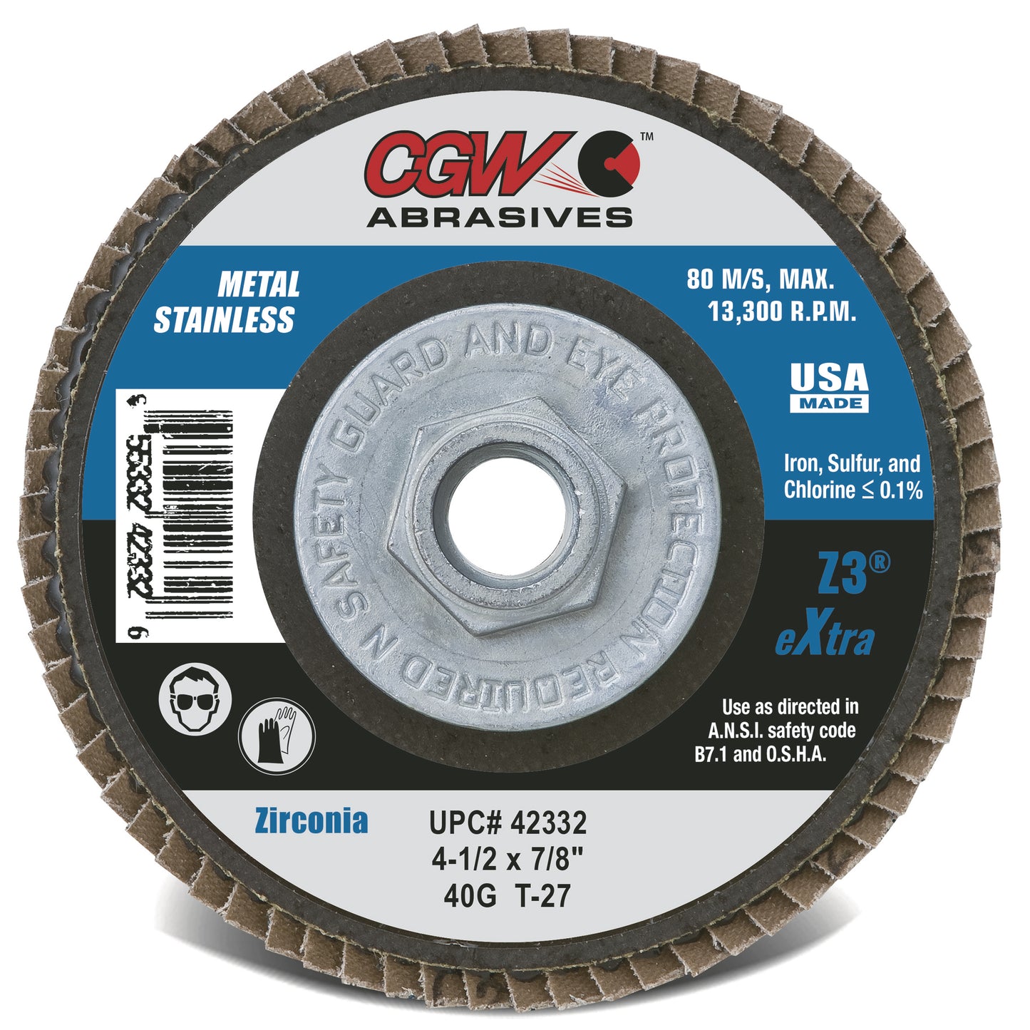Flap disc with CGW Abrasives 40G- Fuline Welding Supplies