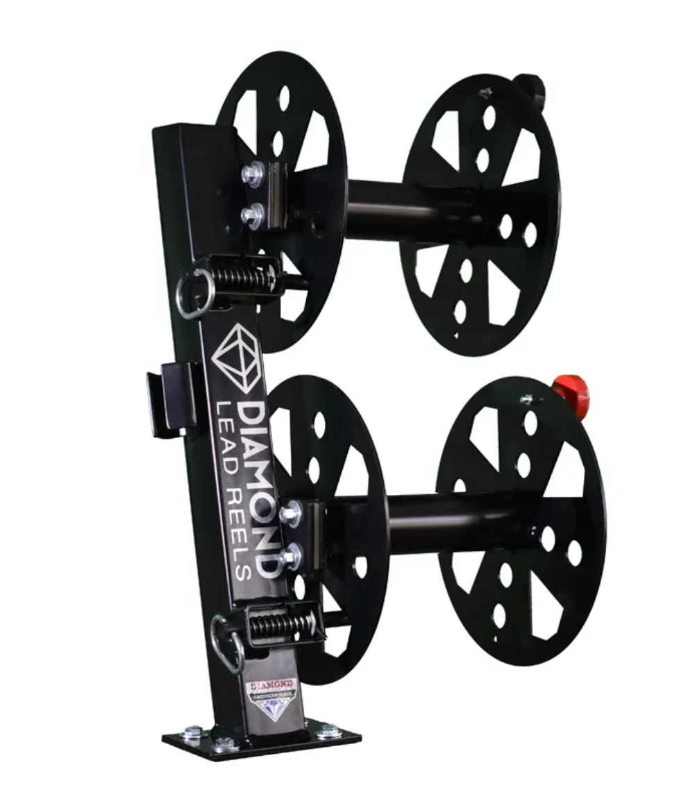 DIAMOND WELDING LEAD REEL 10 INCH FIXED BASE DOUBLE FBD10BLK - Fuline Welding Supplies