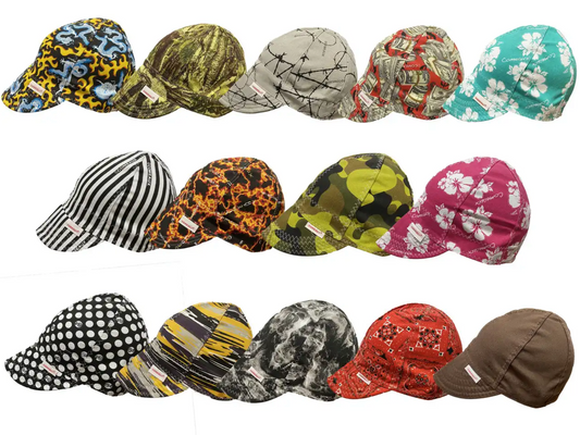 WELDING CAPS - SOLID COLOUR AND PRINTED REVERSABLE - Fuline Welding Supplies