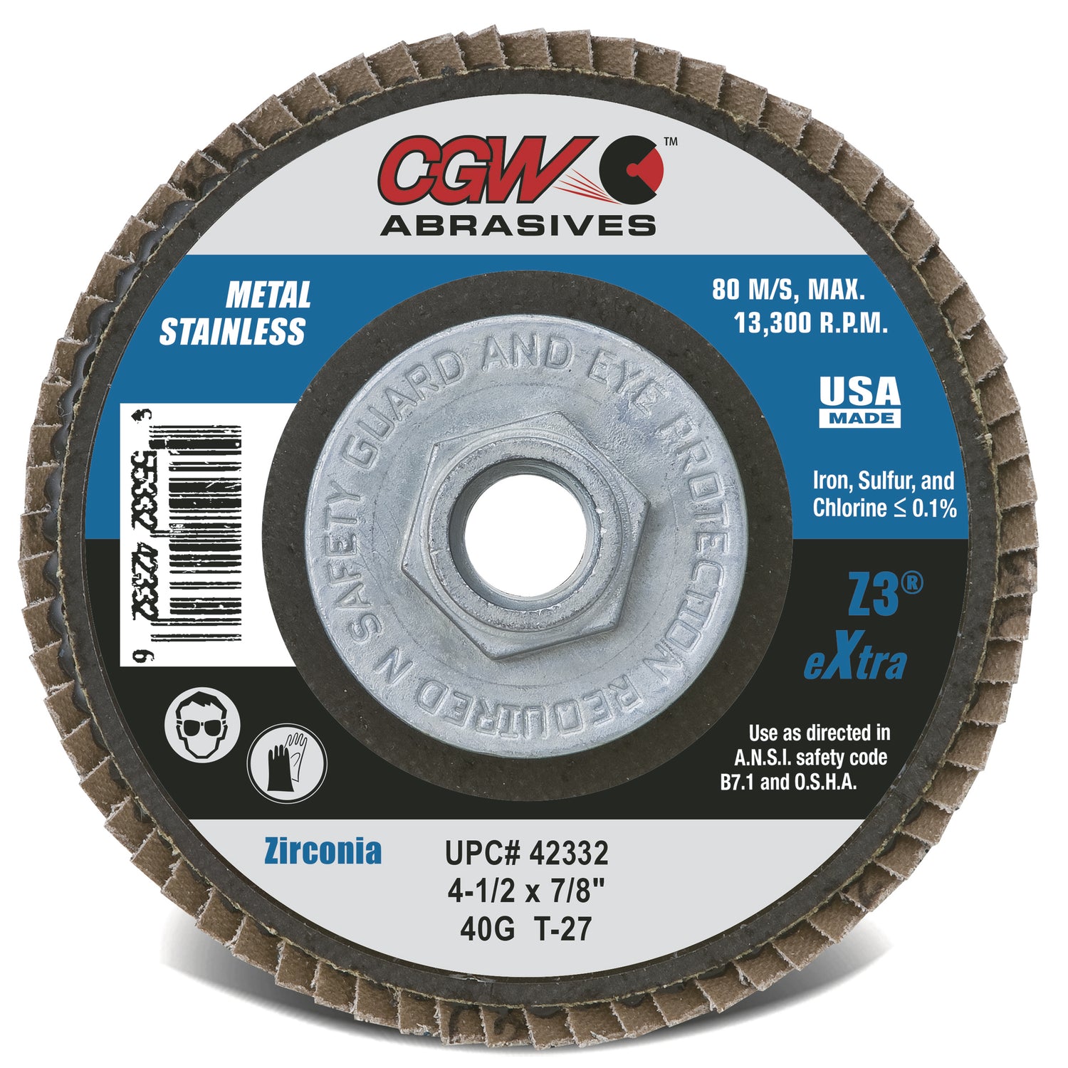 Flap disc with CGW Abrasives 40G- Fuline Welding Supplies