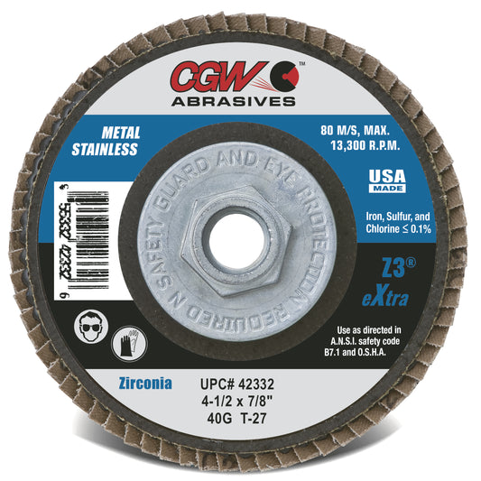 Flap disc with CGW Abrasives 40G- Fuline Welding Supplies