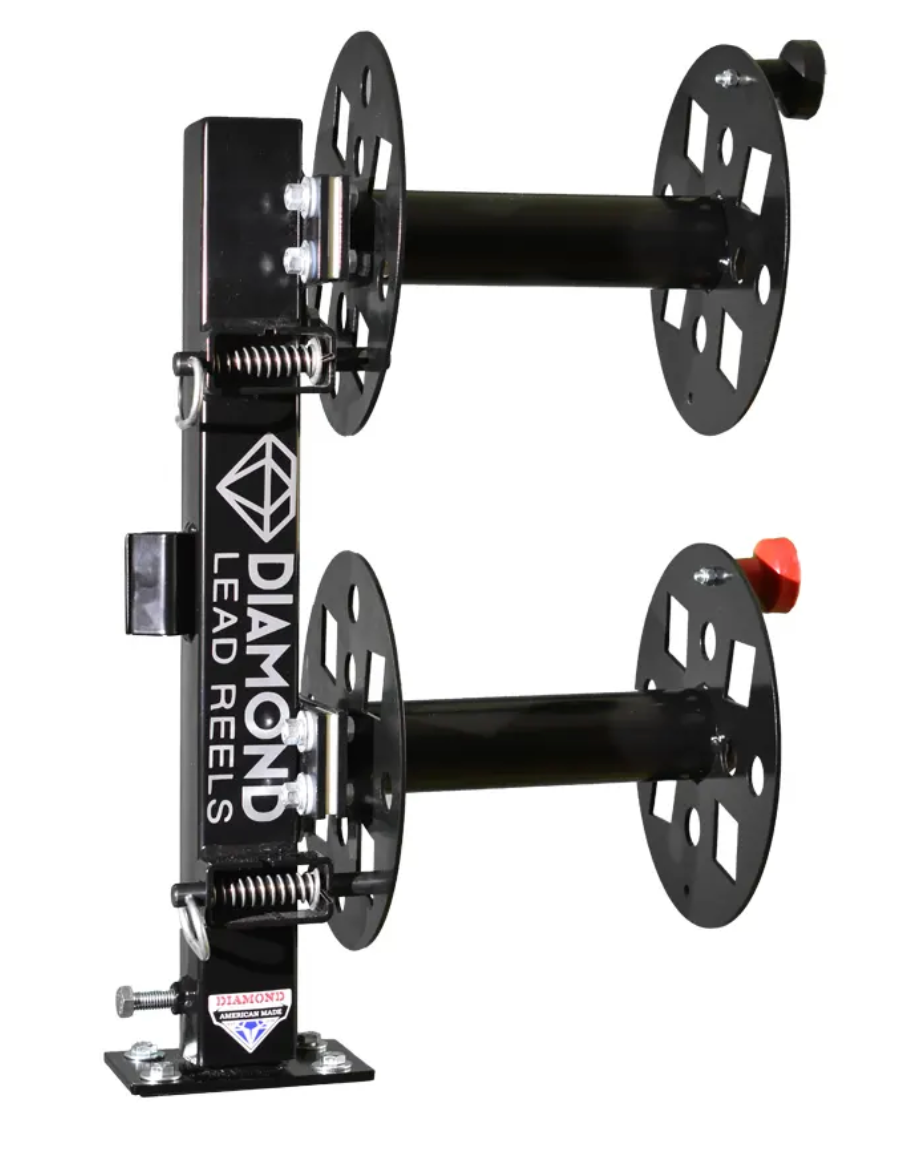 DIAMOND WELDING LEAD REEL 10 INCH FIXED BASE DOUBLE SBD10BLK - Fuline Welding Supplies