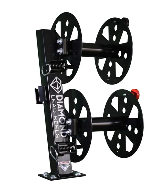 DIAMOND WELDING LEAD REEL 10 INCH FIXED BASE DOUBLE FBD10BLK - Fuline Welding Supplies