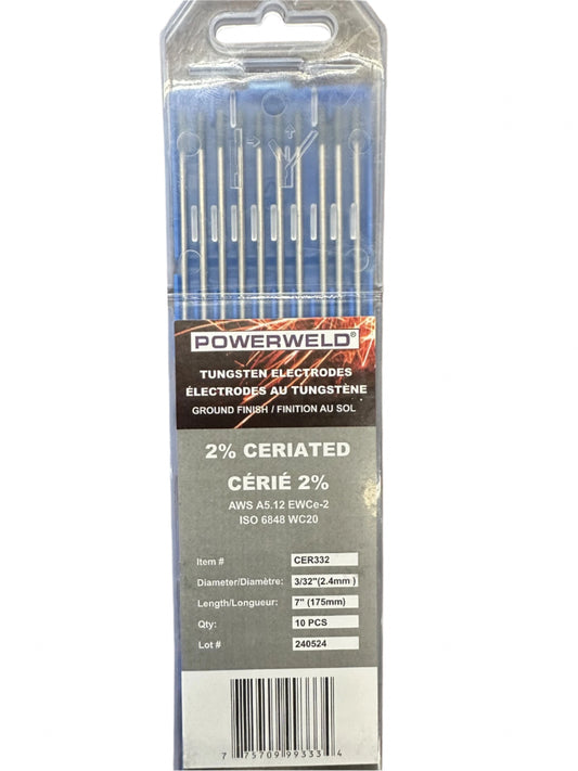POWERWELD 2% CERIATED TUNGSTEN - Fuline Welding Supplies