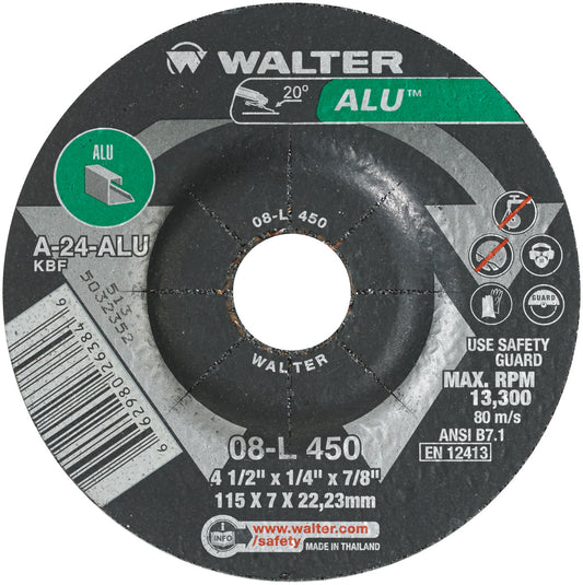4-1/2X1/4 ALU GR WHEEL PKG 25 - Fuline Welding Supplies