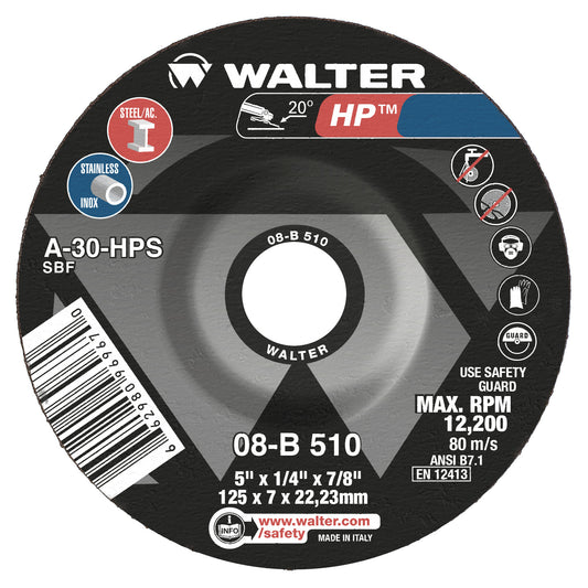 5X1/4 X7/8 HP GR WHEELS PKG 25 - Fuline Welding Supplies